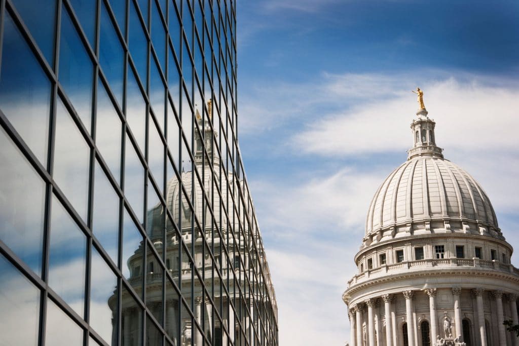 the u.s. capitol building with reflection
