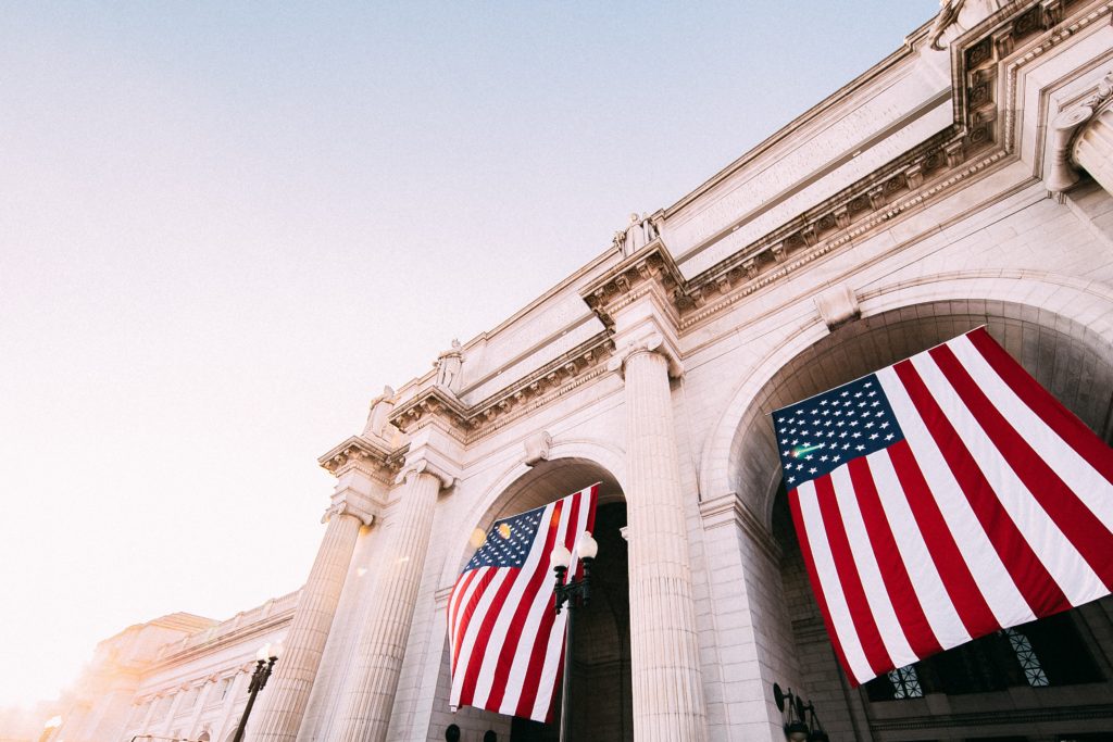 Picture of two American flags