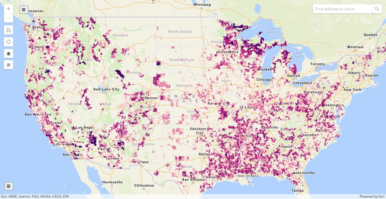 RDOF Eligible Areas Map CostQuest Associates