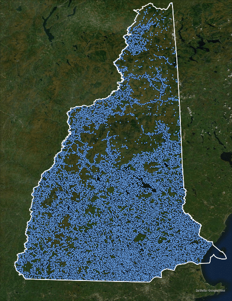 GIS view of service availability of New Hampshire