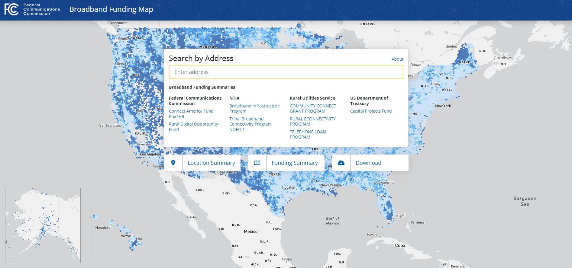 The FCC's Broadband Funding Map & NTIA's Dashboard