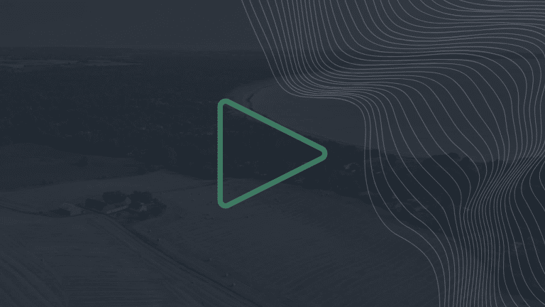 Abstract graphic with play video icon.